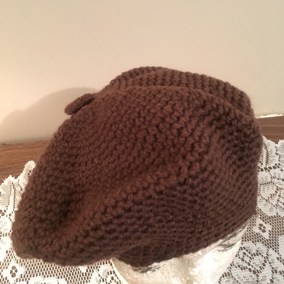 Brown Hand Crochet Beret - Picture 6 of 7
